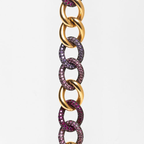 Bracelet POMELLATO - Bracelet Catene Or et Saphirs de Couleurs 58 Facettes 2.19208