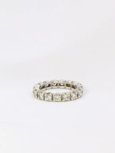 Bague 50.5 Alliance américaine en or blanc et diamants 1,8 ct 58 Facettes J63