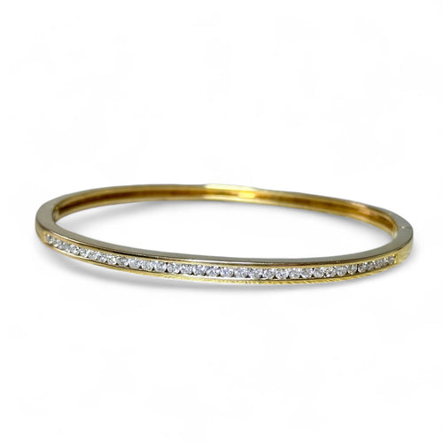 Bracelet Bracelet jonc or jaune, diamants sertis rail 58 Facettes 336