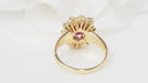 Bague 55 Bague entourage en or jaune rubis et diamants 58 Facettes 32806