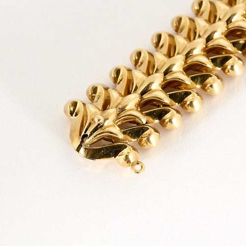 Bracelet Bracelet or jaune maille palmettes 58 Facettes LAN1313