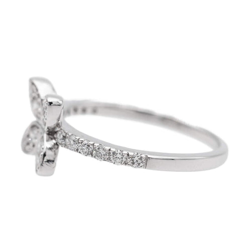 Anello Fiore Oro bianco Diamante 