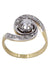 Bague 48 Bague tourbillon or jaune et blanc diamants art-nouveau 58 Facettes 092901