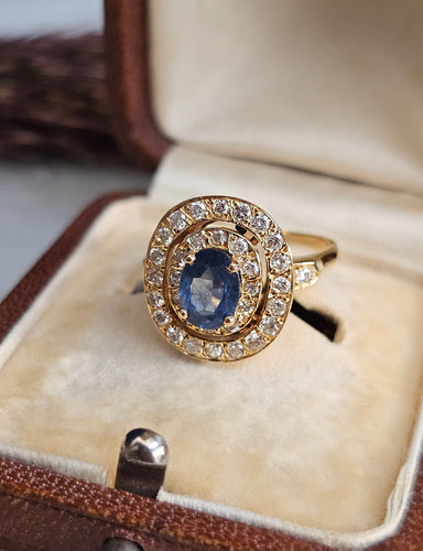 Bague 51 Bague or rose, Saphir, Diamants 58 Facettes 528