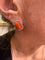 Boucles d'oreilles Paire Puces d’Oreilles Cabochons De Corail Diamants Or Gris 18 Carats 58 Facettes BO211