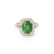 Bague 53.5 Bague Pompadour grenat Tsavorite 4.54 carats, diamants 58 Facettes B376