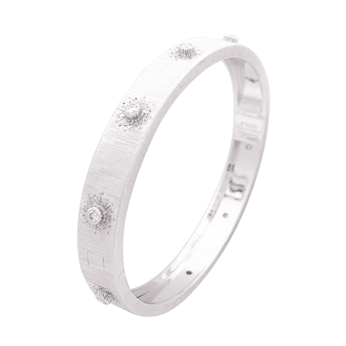 Bracelet Buccelati "Macri Classica" or blanc, diamants. 58 Facettes 34177