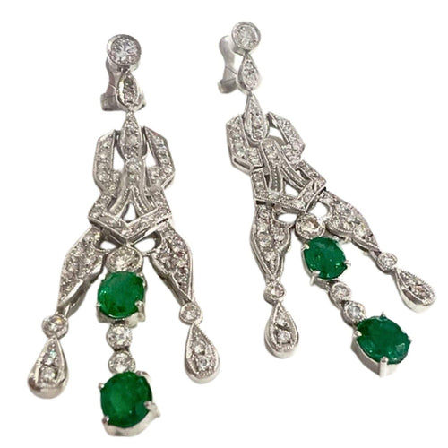 Boucles d'oreilles Boucles d'oreilles en platine et diamants 58 Facettes Q815A