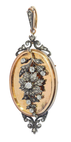 Pendentif Polyvalence victorienne : une broche-pendentif en diamant de 1850 58 Facettes 22112-0187