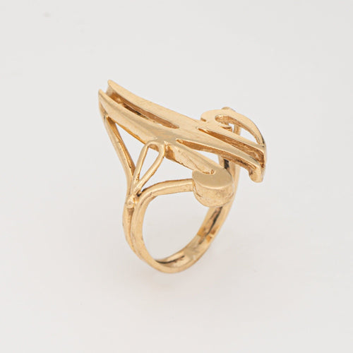 Bague Bague initiale lettre M vintage en or jaune 14 carats, taille 5, bijoux fins 58 Facettes G14011