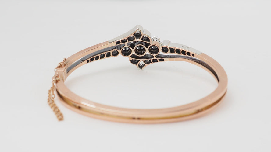 Bracelet Bracelet ancien du XIX ème siècle en or rose et argent serti de diamants 58 Facettes 32755