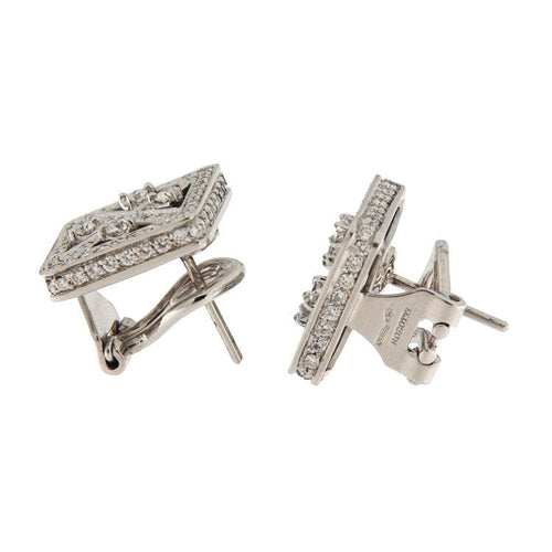 Brincos quadrados em ouro branco com diamantes de 2,54 ct 