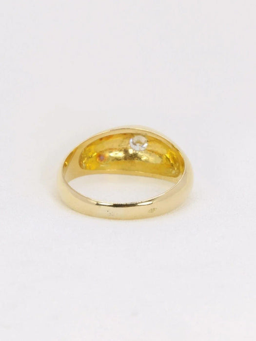 Bague 56.5 Bague jonc or jaune diamant 0,20 ct 58 Facettes J150