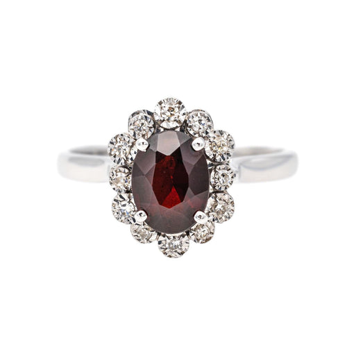 Bague 54 Bague Pompadour Or blanc Grenat 58 Facettes 3681303RV