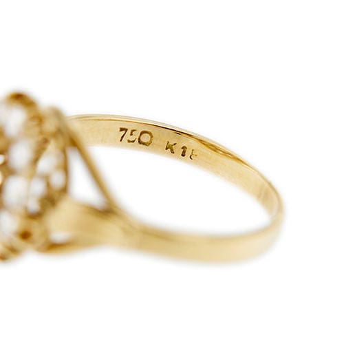 Bague 52 Bague fleur sertie de diamants de 0,65 ct 58 Facettes 36479