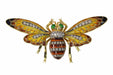 Broche Broche-Pendentif abeille vintage avec émail Plique-à-Jour et ailes tremblantes 58 Facettes 24263-0277