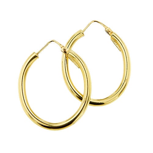 Boucles d'oreilles Boucles d'oreilles créoles ovales en or jaune 58 Facettes 37575