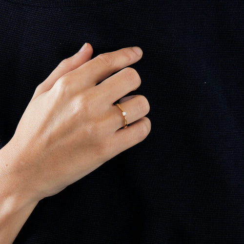 Bague 54 Solitaire en or jaune diamant 58 Facettes 3121245