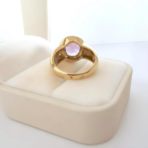 Bague 57.5 Bague Améthyste ovale en solitaire Or Jaune 18K 58 Facettes 1687