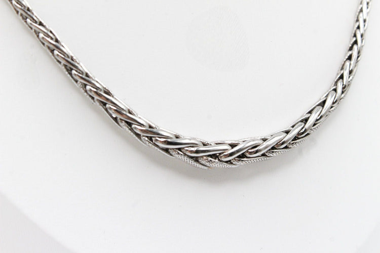 Collier Collier or blanc maille épis 58 Facettes 250079