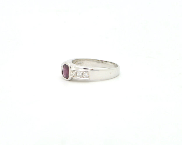 Bague Bague rubis et diamants en or blanc 58 Facettes