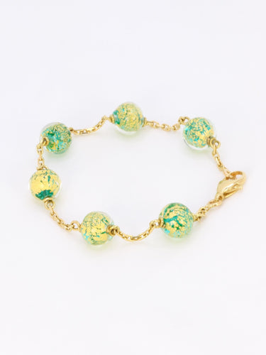Collier Bracelet chaine or jaune perles de Murano 58 Facettes 1CA0000004/1