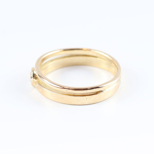 Bague 51 Bague solitaire en or jaune 18 carats avec diamant 58 Facettes 159/24