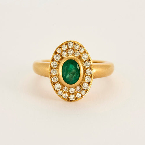 Bague Bague or jaune émeraude diamants 58 Facettes LP1053/12