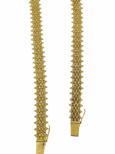 Bracelet Bracelet et collier portugais en or jaune 19 carats 58 Facettes
