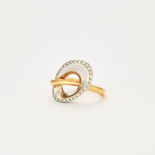 Bague 51 Bague en or jaune et or blanc 58 Facettes 2560