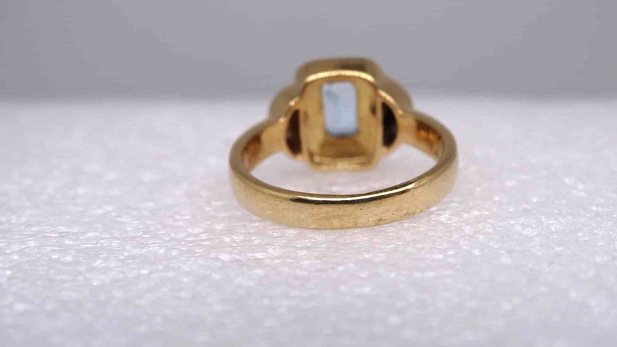 Bague 55 Bague or Aigue Marine et Diamants 58 Facettes 11680