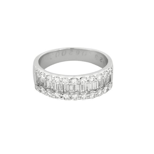 Bague 55 Bague en or blanc et diamants 58 Facettes B250588