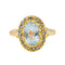 Bague 47 Bague Pompadour Or jaune Aigue marine, Diamant 58 Facettes 3447714CN
