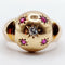 Bague 53 Bague dôme bombé or rose 18k diamant taille brillant et rubis serti étoilé (circa 1950) art deco 58 Facettes A04368