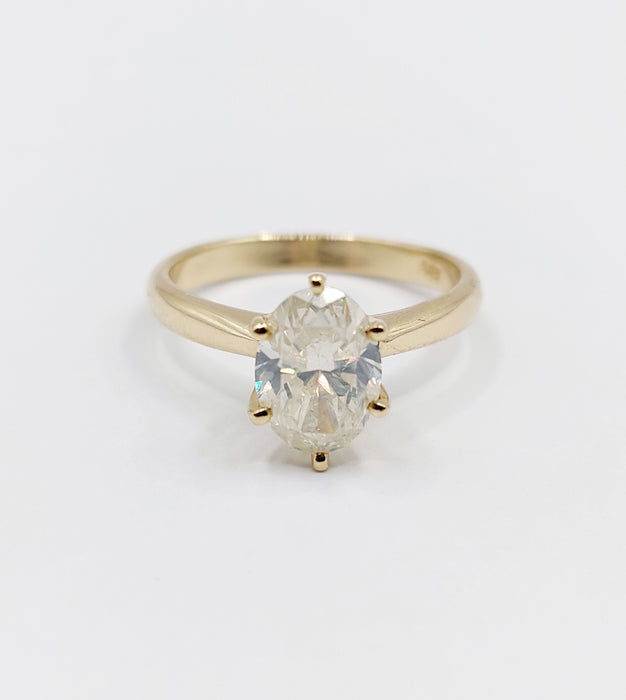 Bague 52 Bague solitaire or jaune diamant 1,51 carat - certificat GWLAB 58 Facettes A03789