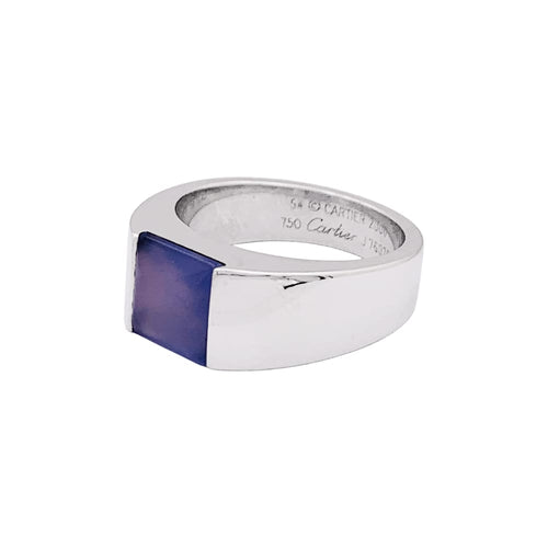 Bague 54 Bague CARTIER Tank, or blanc, calcédoine. 58 Facettes 35172