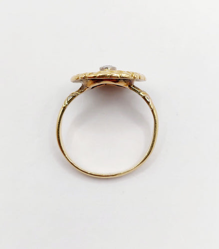 Bague 51 Bague art deco or jaune 18k diamant et couronne de lauriers (circa 1920) 58 Facettes A06161