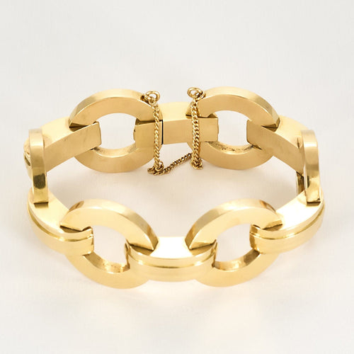 Bracelet Elegant Bracelet en or jaune à maille géométrique 58 Facettes MEL0036