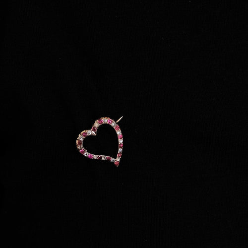 Broche Broche Cœur Rubis Diamants Fin 19ème siècle 58 Facettes LOT 1016