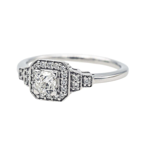 Bague 52 Mauboussin Bague Solitaire Un Automne 1930 n°2 Or blanc Diamant 58 Facettes 4098661RV