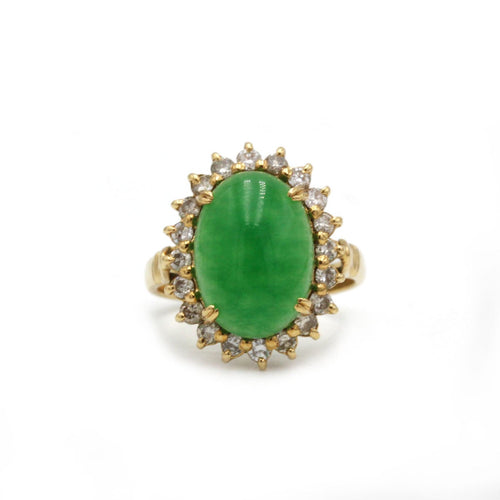 Bague 54 Bague - Or jaune, Diamants & Jade 58 Facettes 250141R