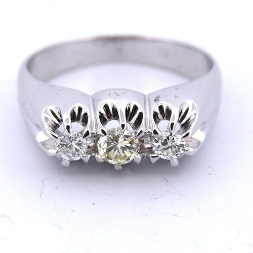 Prsten trilogie z bílého zlata a diamantů