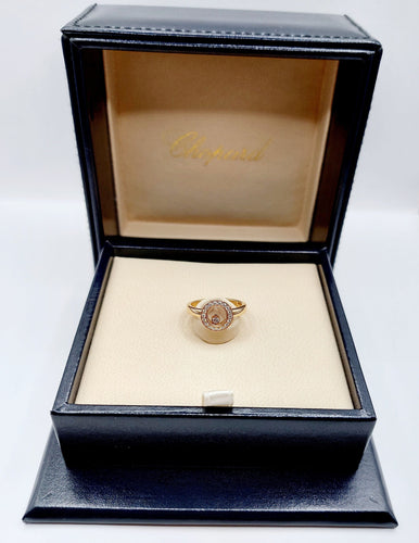 Bague 48 Chopard - Bague Happy Diamond pavée de diamants en or rose 18k 58 Facettes A06339