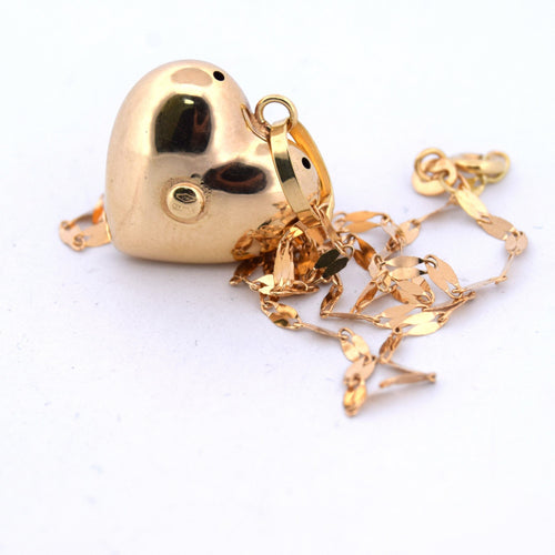 Collier Pendentif coeur avec chaîne en or jaune 58 Facettes