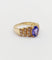 Bague 52 Bague jonc vintage en or 18k tanzanite 1,10 ct et diamants 58 Facettes B01020