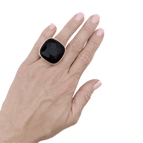 Bague 53 Bague Pomellato "Victoria", ou rose, jais. 58 Facettes 34742