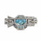 Broche Broche en platine des années 1950 avec zircon bleu – Géométrie raffinée du milieu du siècle 58 Facettes 25115-0286