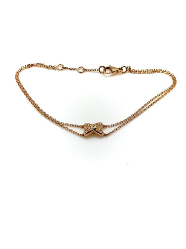 Bracelet CHAUMET - Bracelet JEUX DE LIENS or rose diamants 58 Facettes M9148