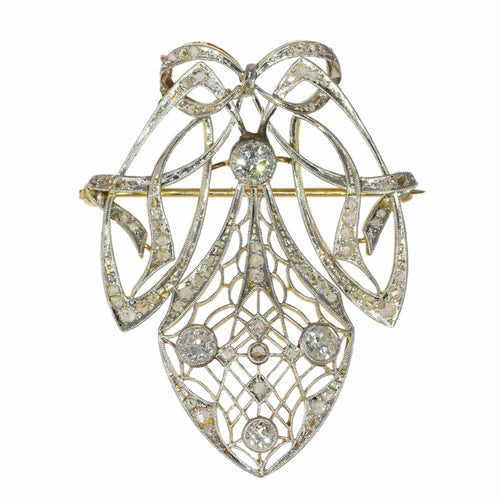 Pendentif Élégant Art Nouveau : Pendentif-broche en diamant à double usage 58 Facettes 19087-0046