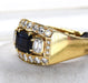 Bague 55 Bague en or jaune saphir diamants 58 Facettes